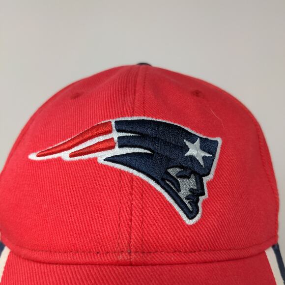 Reebok NFL Football New England Patriots Strapback Hat Red Embroidered Logo - Picture 4 of 13
